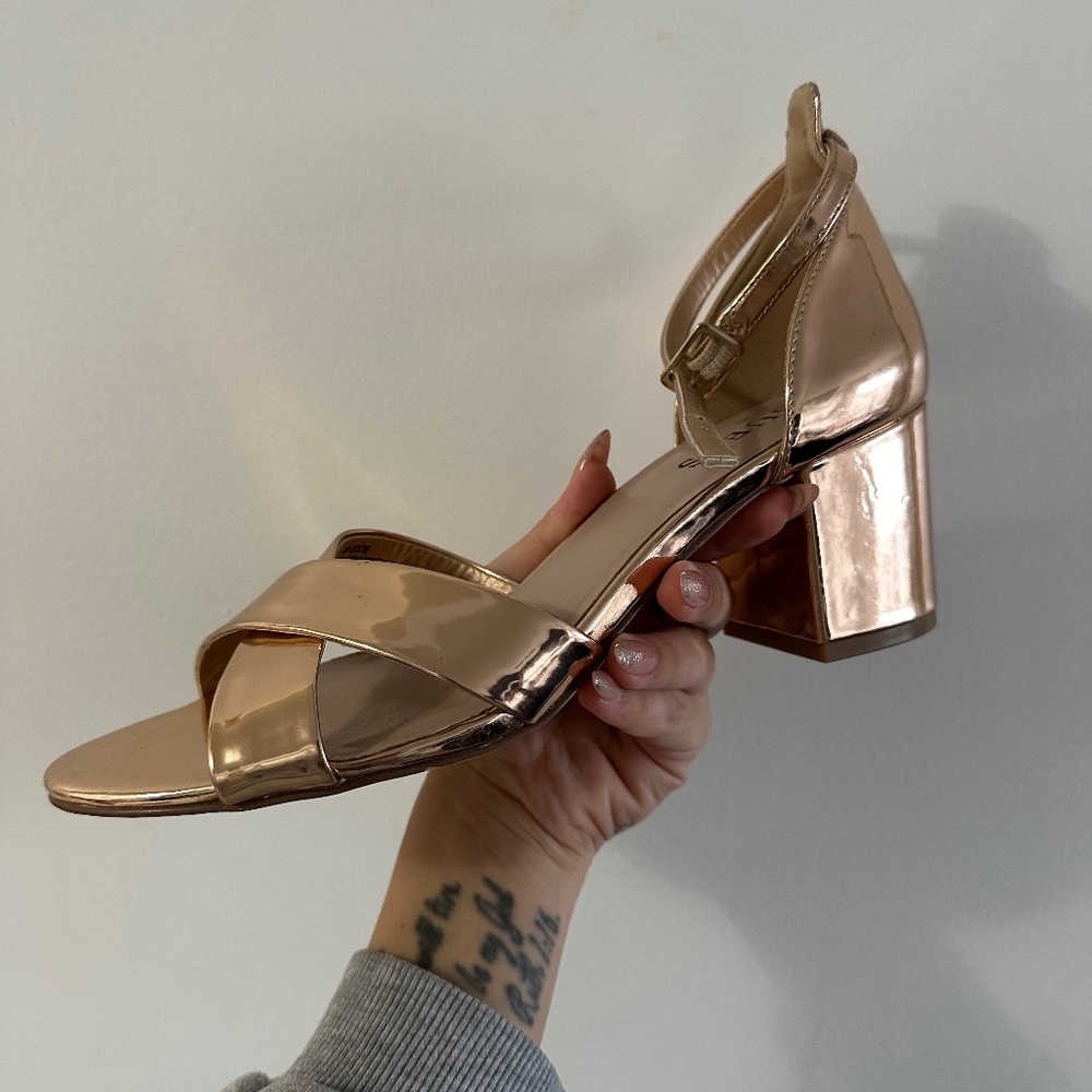 Guess Gold Chrome Heels